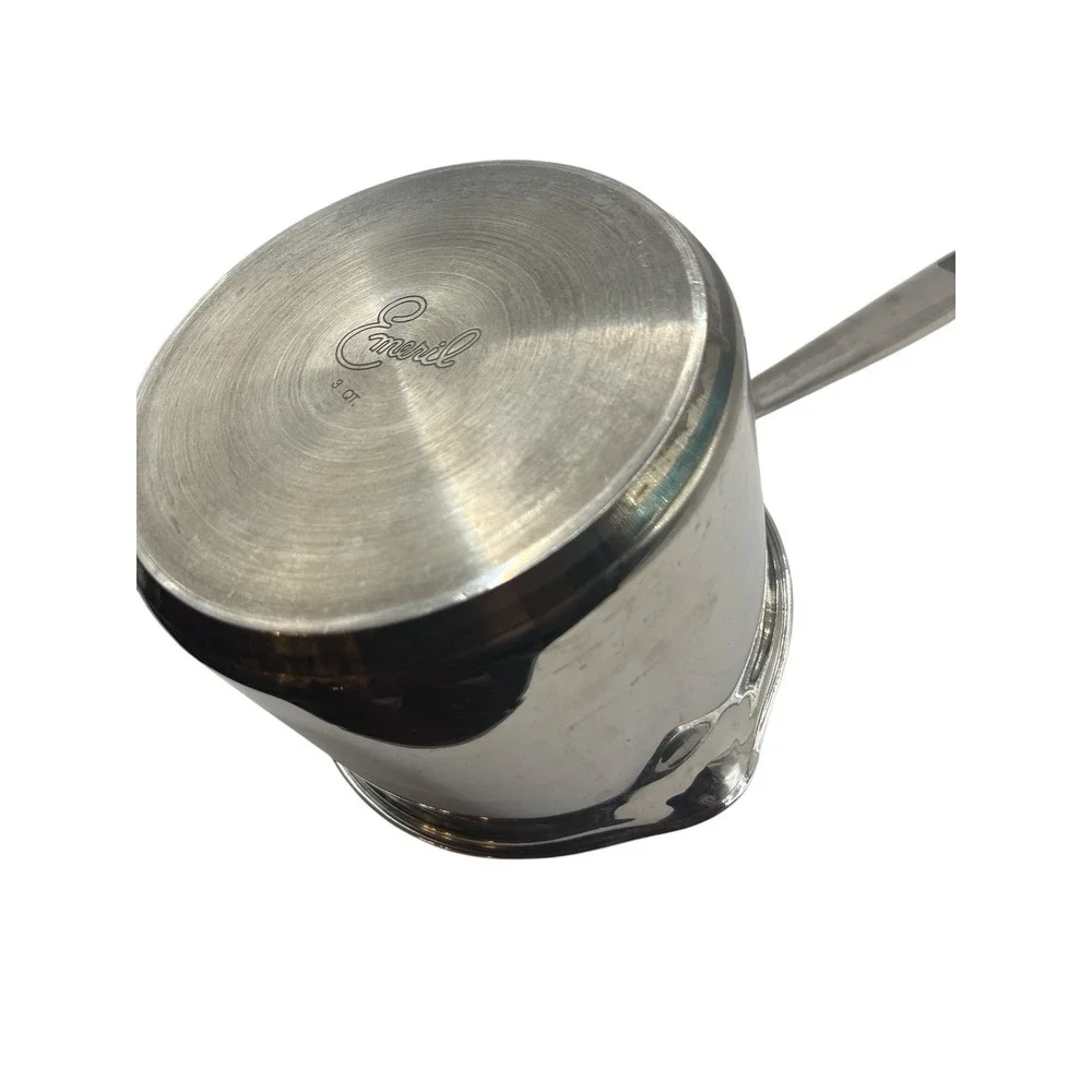 Emeril 3 Qt Sauce Pan Pot Double Pour Spout Stainless Steel STRAINER LID